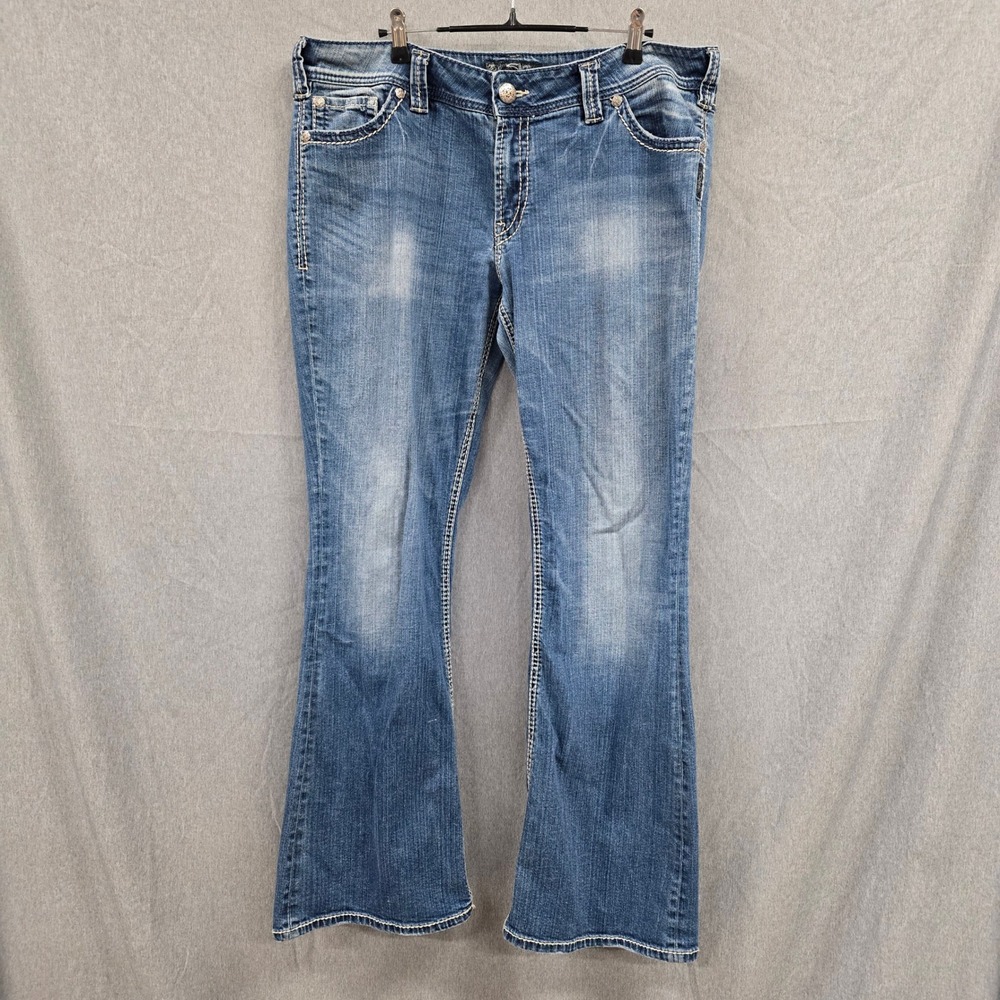 Silver Jeans Co Suki Surplus Bootcut Jeans W36 L32 Medium Wash Flap Pocket‎ Y2K